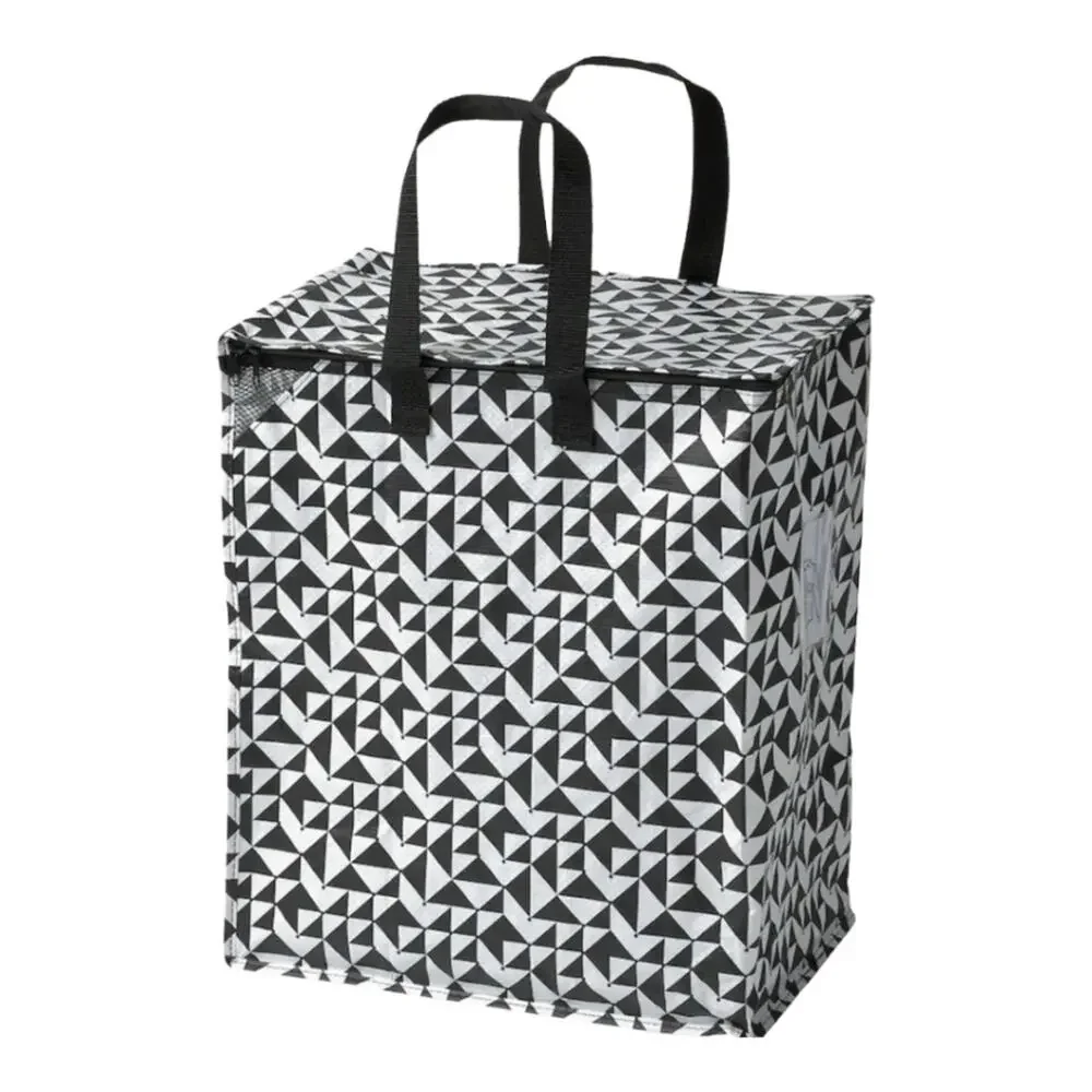 KEA - KNALLA Two (2) Tote Bags 12 Gal Black & White Geometric Storage Bins NWT